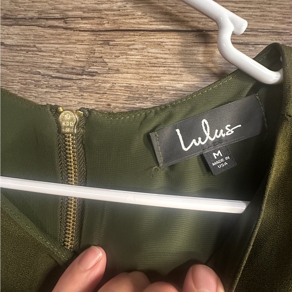 Lulu's Olive Green Short Sleeve Dress - Picture 4 of 9